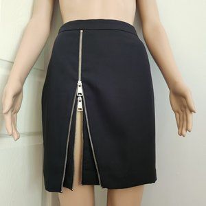 Bebe Asymmetric Front Zipper Skirt Size 2